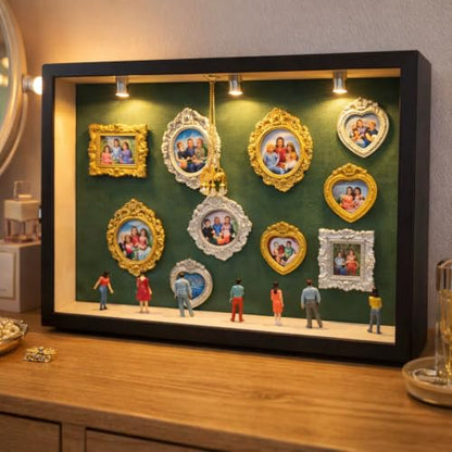 Mini Museum Shadow Box Kit with LED Lights - DIY Memory Display - Variation Nblack-l