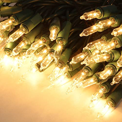 Clear Warm White Christmas String Lights - 150 Count 29ft Connectable Indoor Outdoor Decor