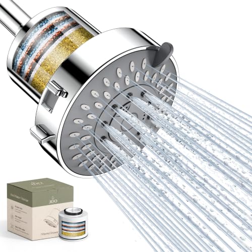Chrome High Pressure Filtered Shower Head with 5 Modes and Built-In Water Filter