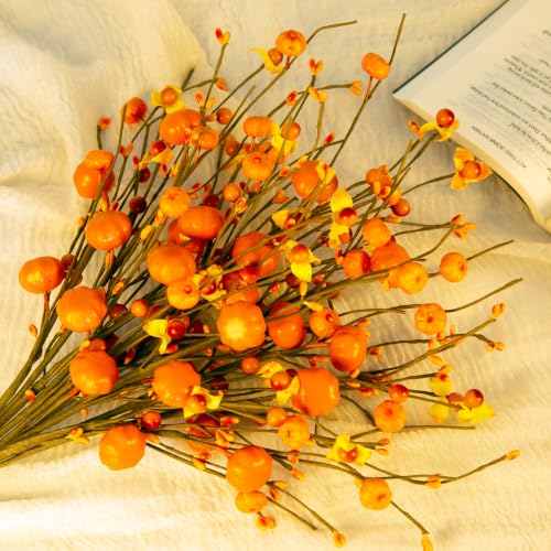 Fall Artificial Stems with Mini Pumpkins and Berries - 8 Pack, 17 Inch - Variation 8
