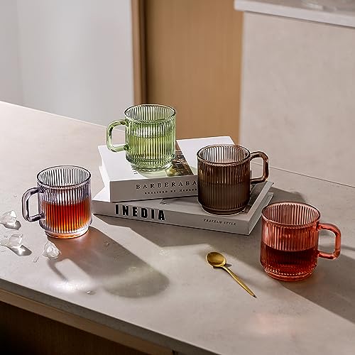 Lysenn Glass Coffee Mug with Bamboo Lid - Lime Green - 12oz Tea Cup