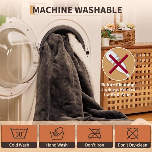 Garvee Wearable Heated Throw Blanket 50x60 Inch with Digital Controller - Dark Gray
