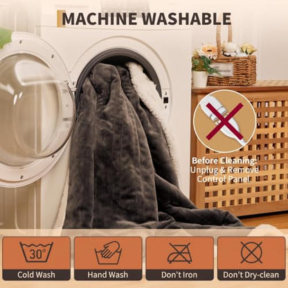 Garvee Wearable Heated Throw Blanket 50x60 Inch with Digital Controller - Dark Gray