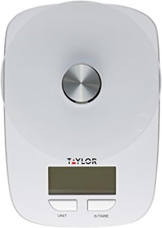 Taylor Precision Products Digital Kitchen Scale - Sleek Glass Platform Design | White Finish, One Size