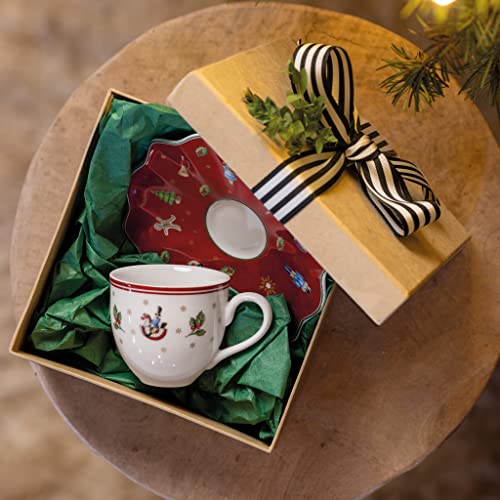 Villeroy & Boch Toy's Delight Demi Porcelain Cup 3.4oz White & Colorful Christmas Pattern
