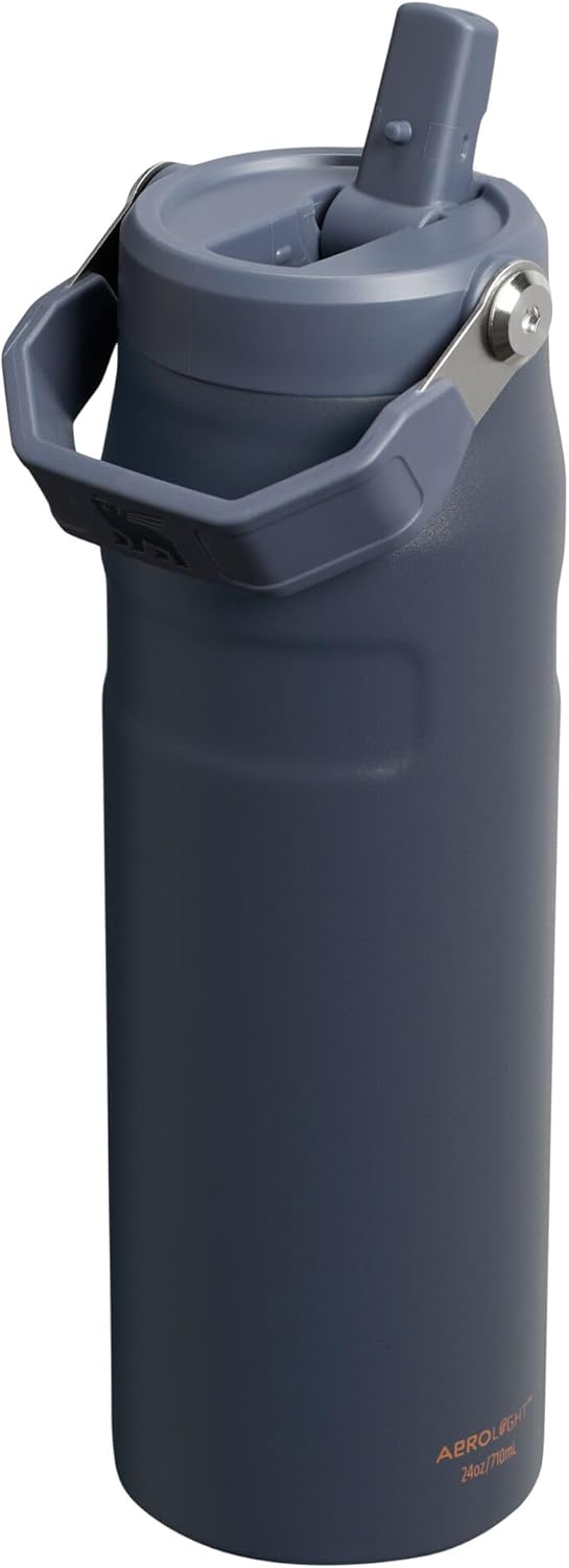 Stanley IceFlow Water Bottle 24 oz - Insulated Stainless Steel with Built-In Straw | Lightweight & Leak Resistant | Twilight