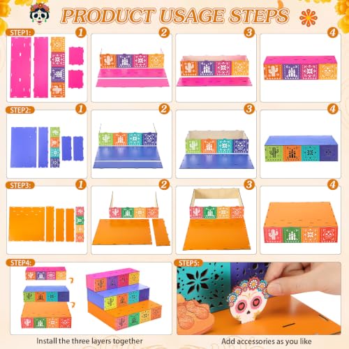 Creative Day of the Dead Wooden Marigold Altar Box Photo Frame - Tribute Decor