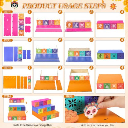Creative Day of the Dead Wooden Marigold Altar Box Photo Frame - Tribute Decor