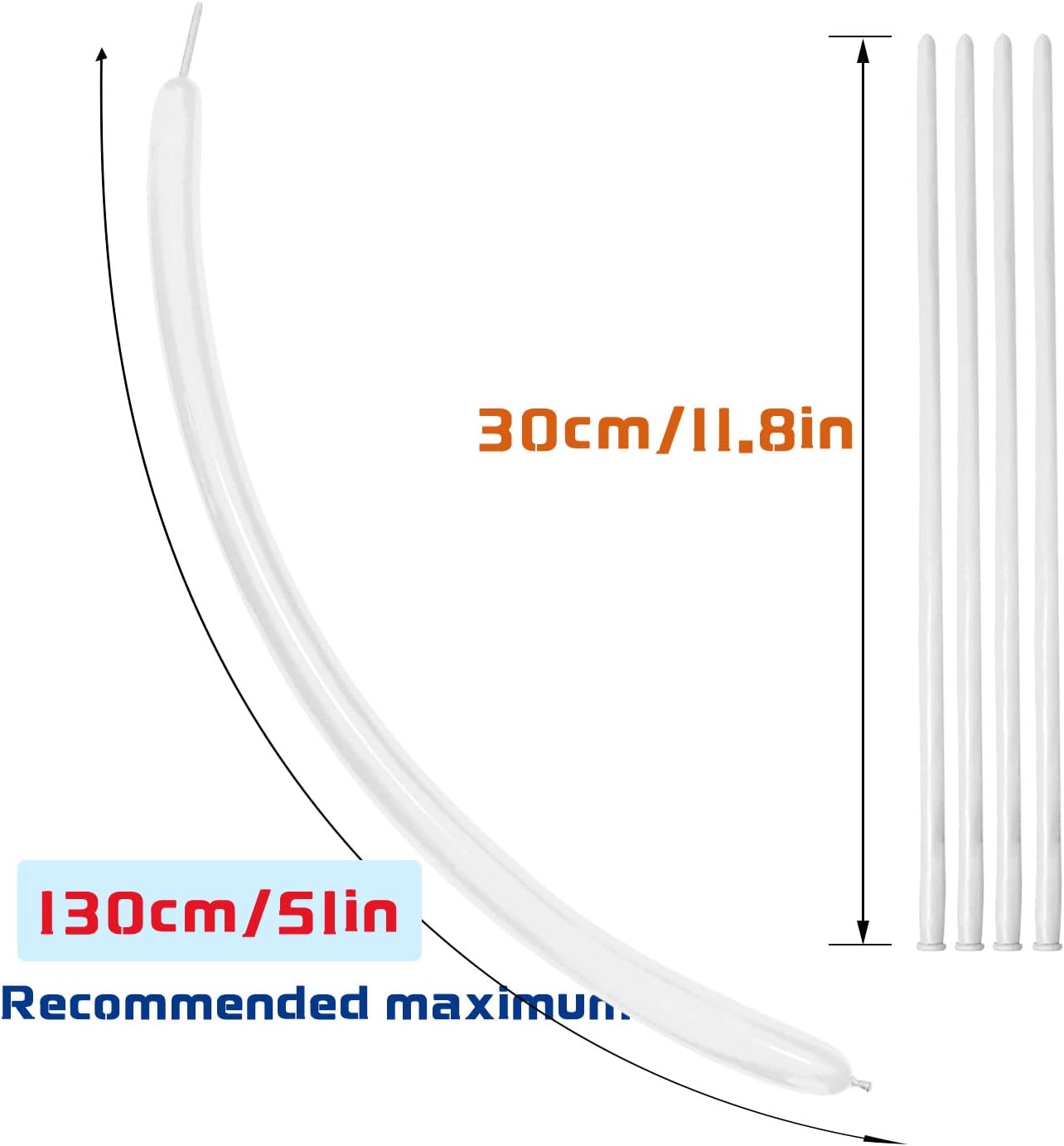 White 260 Balloons by [Brand Name] - Thickening Long Latex Balloons for Twisting & Arch Decor | 100pcs