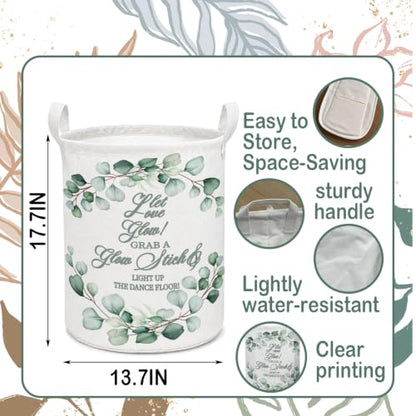 Eucalyptus Wedding Storage Basket with Handles - Bridal Shower Decor