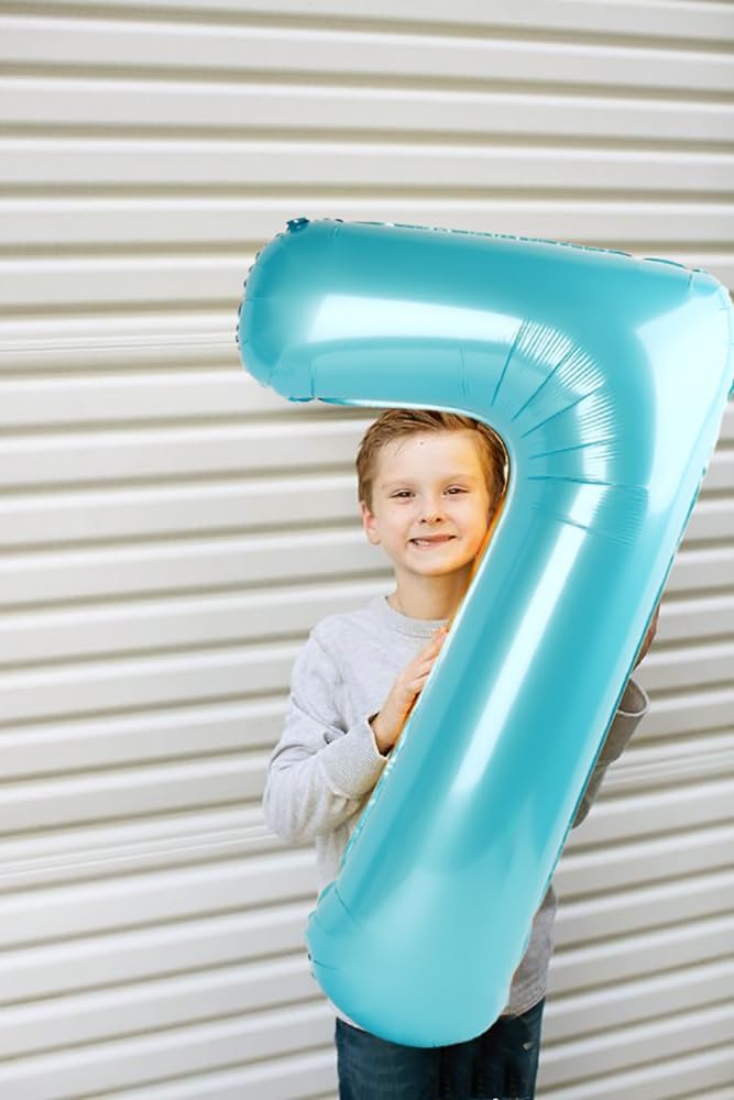 Number 6 Balloon - 40 Inch Pastel Blue Birthday Decoration for Men & Women | Perfect for 6th Birthday Celebrations