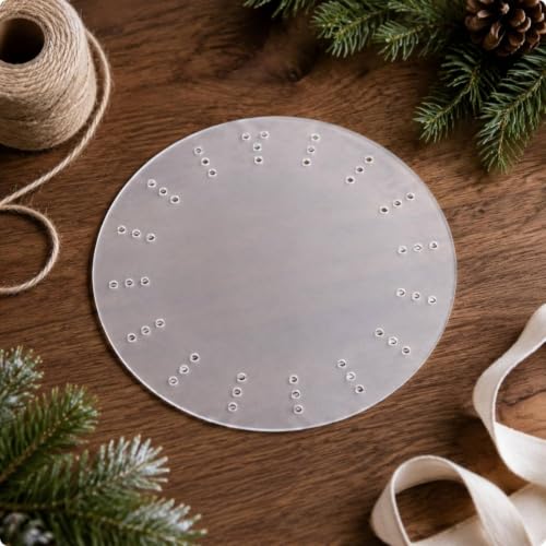 Acrylic Holiday Wreath Base with Perforated Flat Hoop for Decorative Crafts White