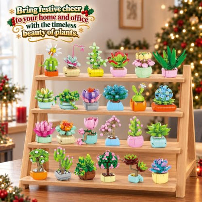 Flower Succulent Advent Calendar 2026 - 24 Mini Plant Building Blocks Kit