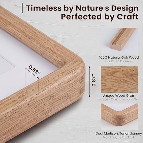Natural Solid Oak Picture Frame 20x28in - Handcrafted Wall Art Frame
