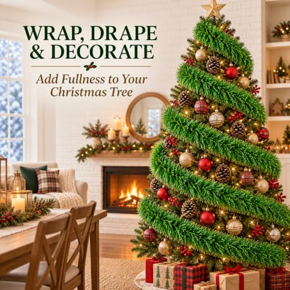 50 Ft Artificial Christmas Garland for Indoor & Outdoor Holiday Decor - Greenery Wreath