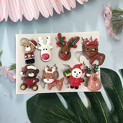 Christmas Elk & Snowman Silicone Mold for Cake Fondant Cookies Soap - Holiday Decor