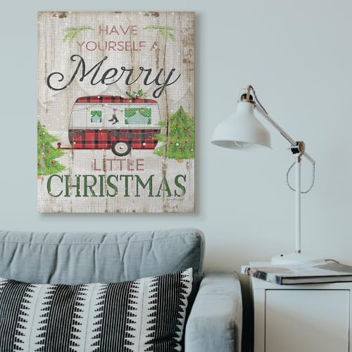 Christmas Wall Art Canvas - Festive Camper Design, 36 x 48 Inches, Wrapped