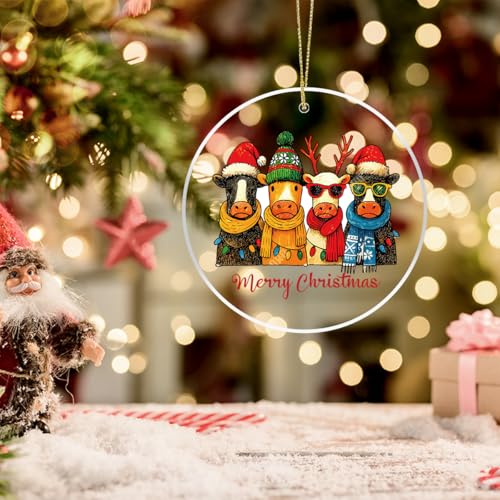 Cow Christmas Ornaments for Tree and Holiday Decor - Cow 3 Variation