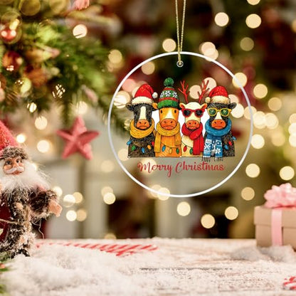 Cow Christmas Ornaments for Tree and Holiday Decor - Cow 3 Variation