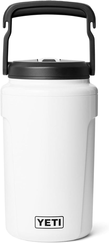 YETI Silo Half Gallon Insulated Water Jug - Leakproof Sports Bottle with Straw Cap & Fence Hook Handle - Keeps Drinks Ice-Cold, White