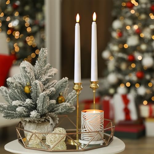 8.5 Inch Flameless Taper Candles Bulk 50 Pack Battery Operated White LED