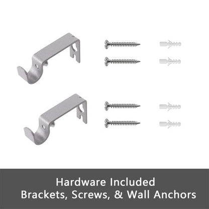 GXOACKJ Curtain Rods for windows 66-120 inch, 5/8 inch Decorative Silver Splicing Heavy Duty Metal Curtain Rod set with Brackets