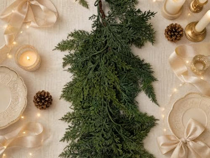 2-Pack 9FT Full Lush Cedar Garland - Indoor & Outdoor Holiday Decor Variation 2