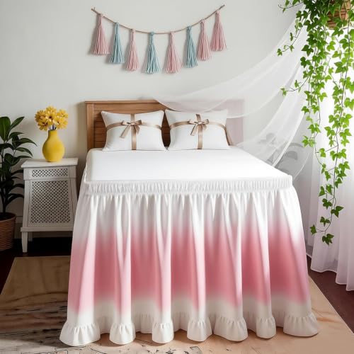 Twin Bed Skirt Ruffle for Dorm Room - Purple 32 Inch