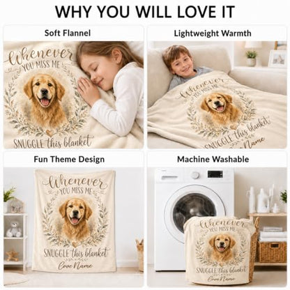 Brown Personalized Dog Face Blanket - Custom Pet Photo Throw