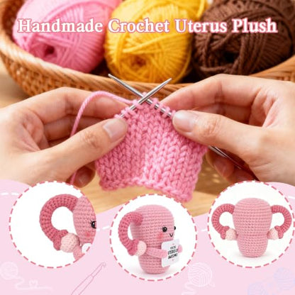 Uterus Plush Gift for Gynecology Doctors Women - Handmade Crochet Uterus Toy