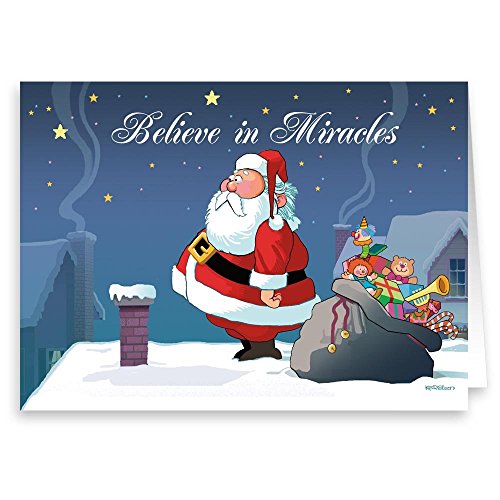 Stonehouse Collection Funny Santa Christmas Greeting Cards - Standard Pack of 18
