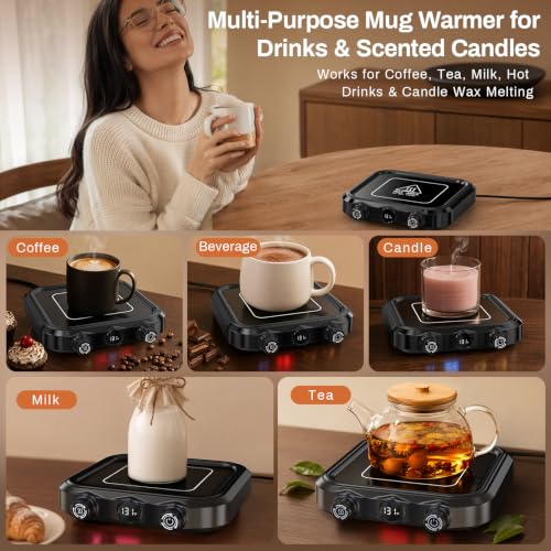 Black Candle Warmer Plate for Coffee Mug Desk Heater 36W - Sproerden