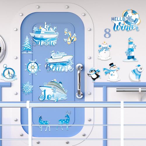 Capoda 16Pcs Christmas Cruise Door Magnets - Frozen Winter Decorations
