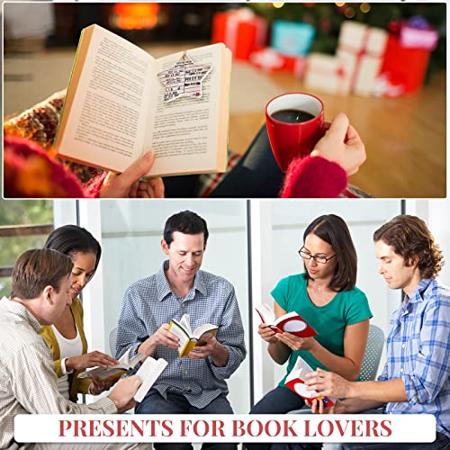 Star Library Due Date Card Ornament - Set of 5 Book Club Gifts with Velvet Pouches