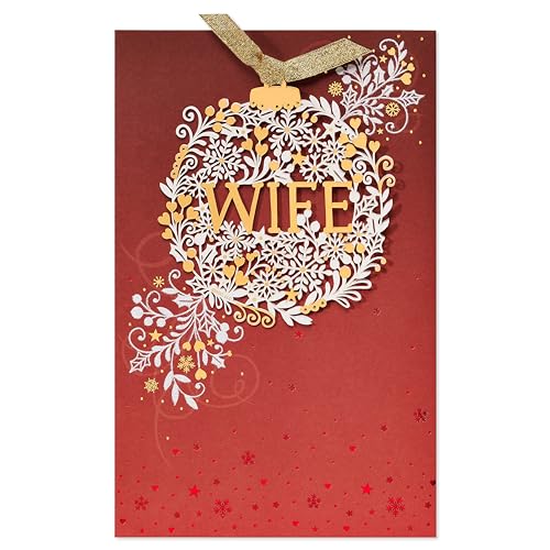 Romantic Christmas Card for Wife with Detachable Keepsake Ornament - Holiday Greeting