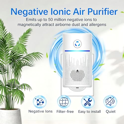 White 4-Pack Mini Air Purifiers for Home and Office - Plug-In Ionizers