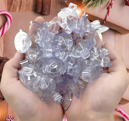 48 Pack Clear Suction Cup Hooks for String Lights & Home Decor