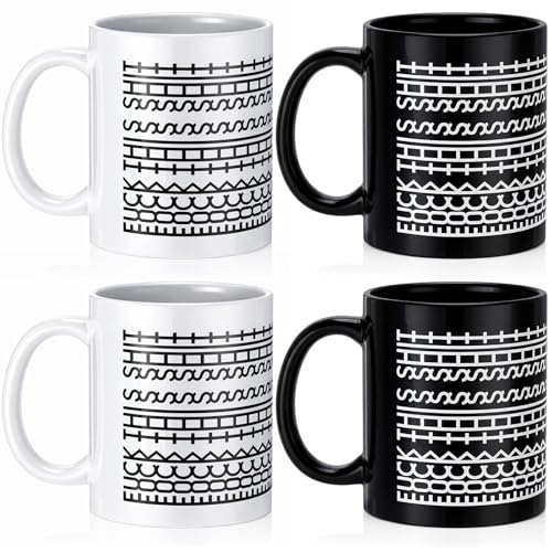 4 Pcs 11 oz Hidden Message Coffee Mugs White Elephant Gift Set - LemonRoad