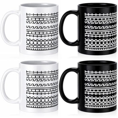 4 Pcs 11 oz Hidden Message Coffee Mugs White Elephant Gift Set - LemonRoad