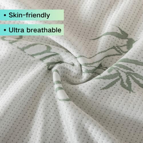 WhatsBedding Bamboo Mattress Protector Queen Size Cover - Breathable & Quiet