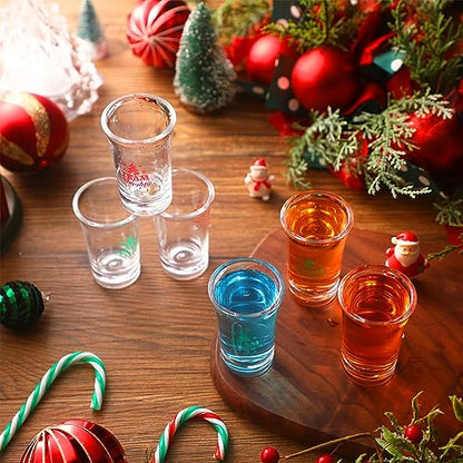 30 Pack Christmas Shot Glasses - Naughty Nice Party Cups, 1.2 oz Acrylic