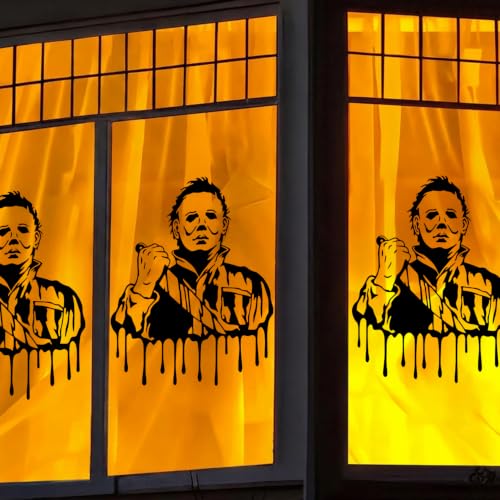 Halloween Horror Character Window Clings - 2 Sheets Spooky Silhouette Decals