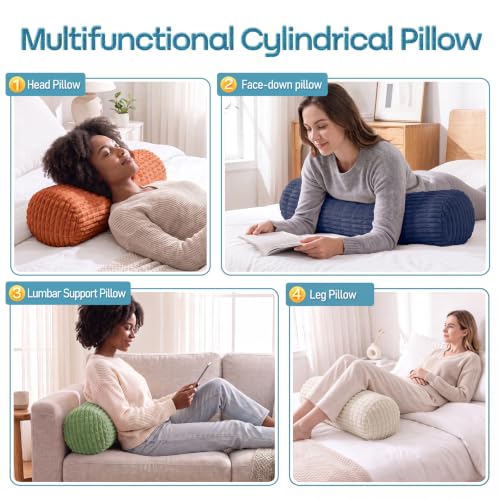 Memory Foam Body Pillow Set - Off-White 24 x 7.87 Inch Support Cushions