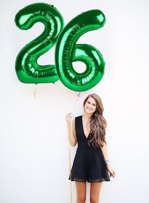 2 Numbers Balloon - 40 Inch Dark Green Birthday Decor for 2nd, 12th, 21st Parties & Celebrations