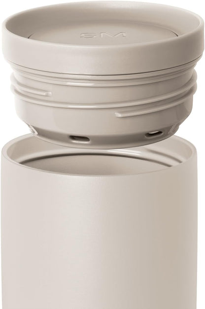 Simple Modern Voyager Signature Travel Coffee Mug - 360° Lid, Insulated Stainless Steel, 16oz | Almond Birch