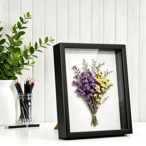 8x10 Deep Shadow Box Frame for Dried Flowers and Keepsakes - Black