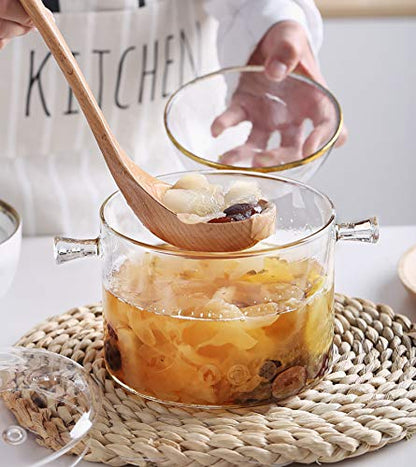 1.5L Glass Saucepan with Cover - Pack of 2, Heat-Resistant Cookware