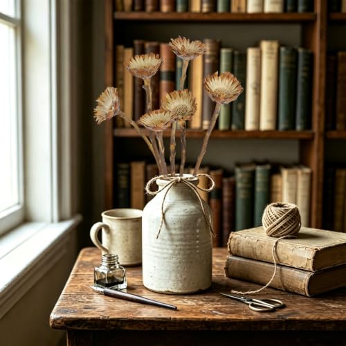 5Pcs Natural Dried Flowers for Vase Decor Rustic Fall Arrangement Sunflowers