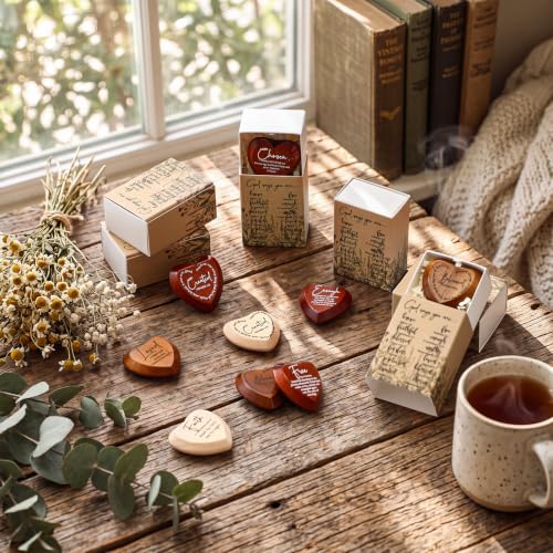 Christian Wooden Heart Gift Set with 108 Pieces & Inspirational Box - Multicolor