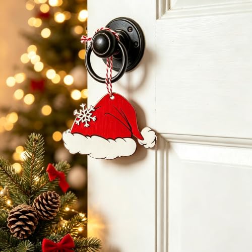 36 Wooden Christmas Ornaments Set - Rustic Holiday Tree Decor & Wreath Accents